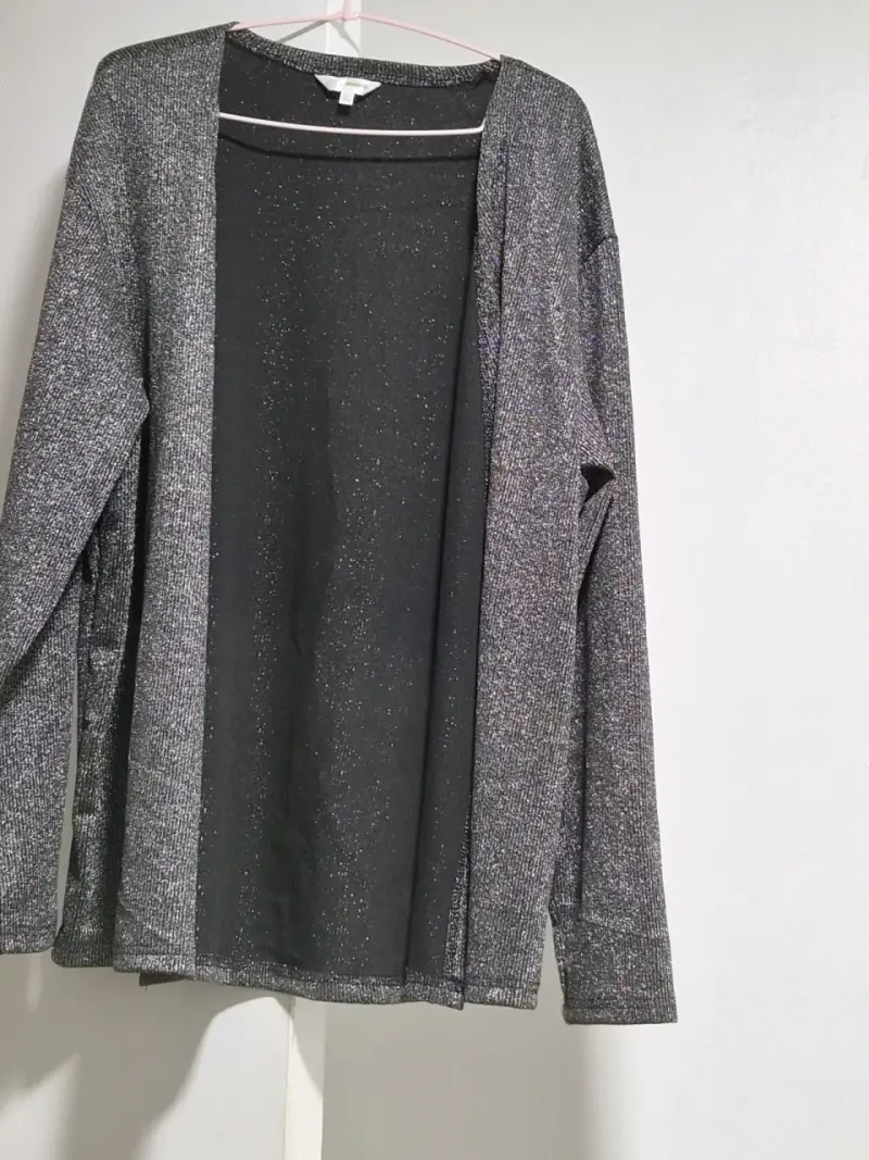 Cárdigan abierto con brillo para mujer - 1