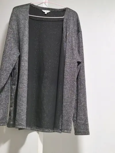Cárdigan abierto con brillo para mujer - miniatura 1