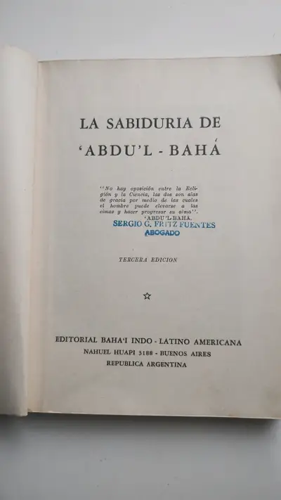 Libro 'La Sabiduría de 'Abdu'l-Bahá' Bahaísmo - miniatura 4