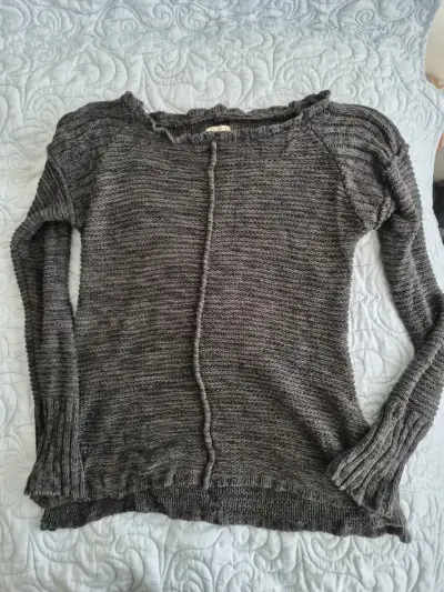 Suéter de lana gris Umbrale para mujer - miniatura 1