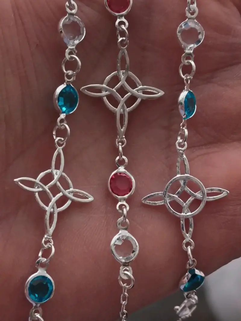 Pulsera de plata con piedras de colores - 1