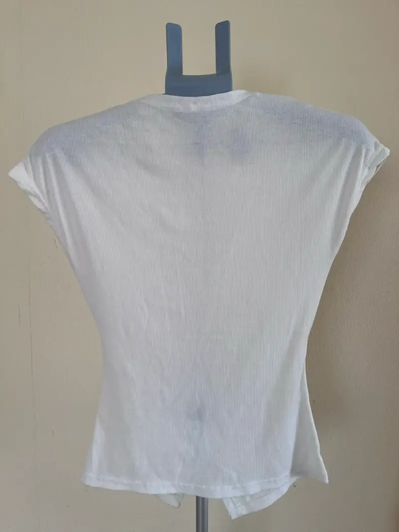 Polera cruzada blanca para mujer talla S - 5
