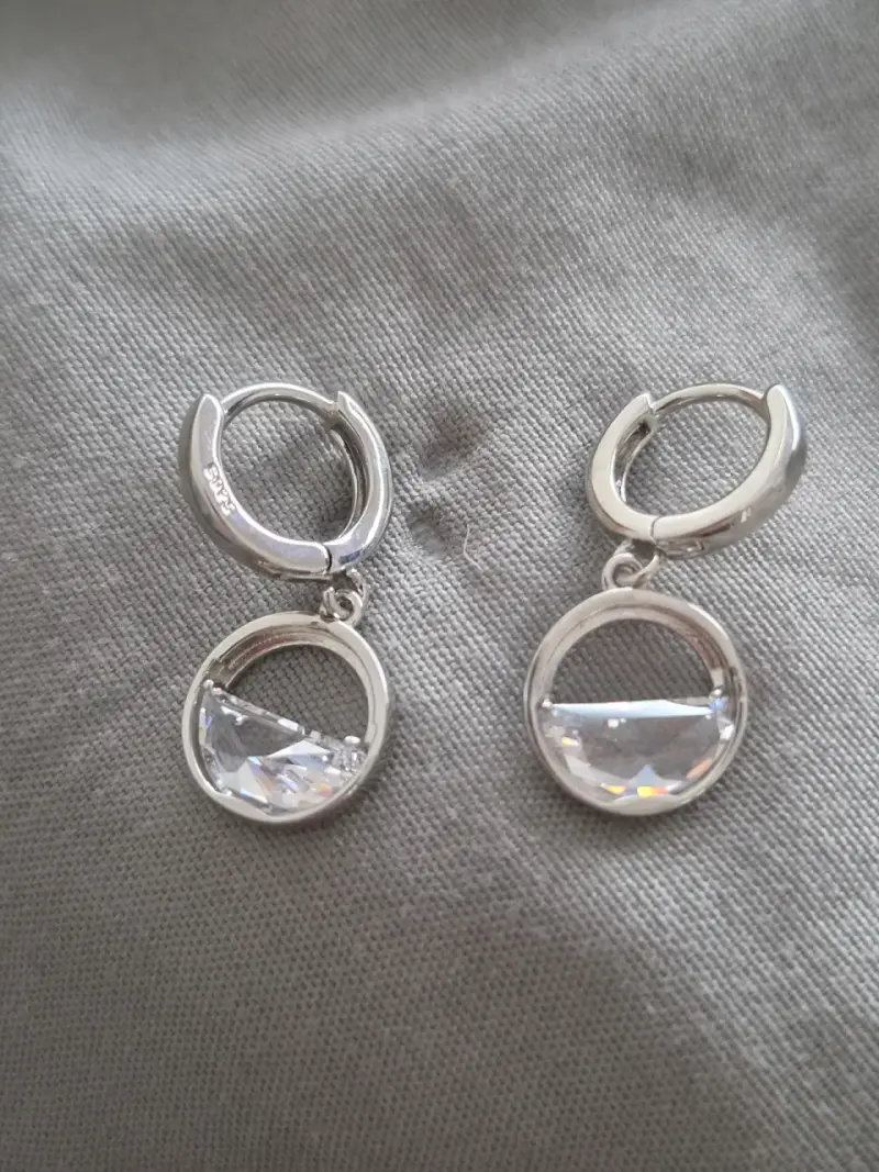 Aros de plata con cristal (plata 925) - 1