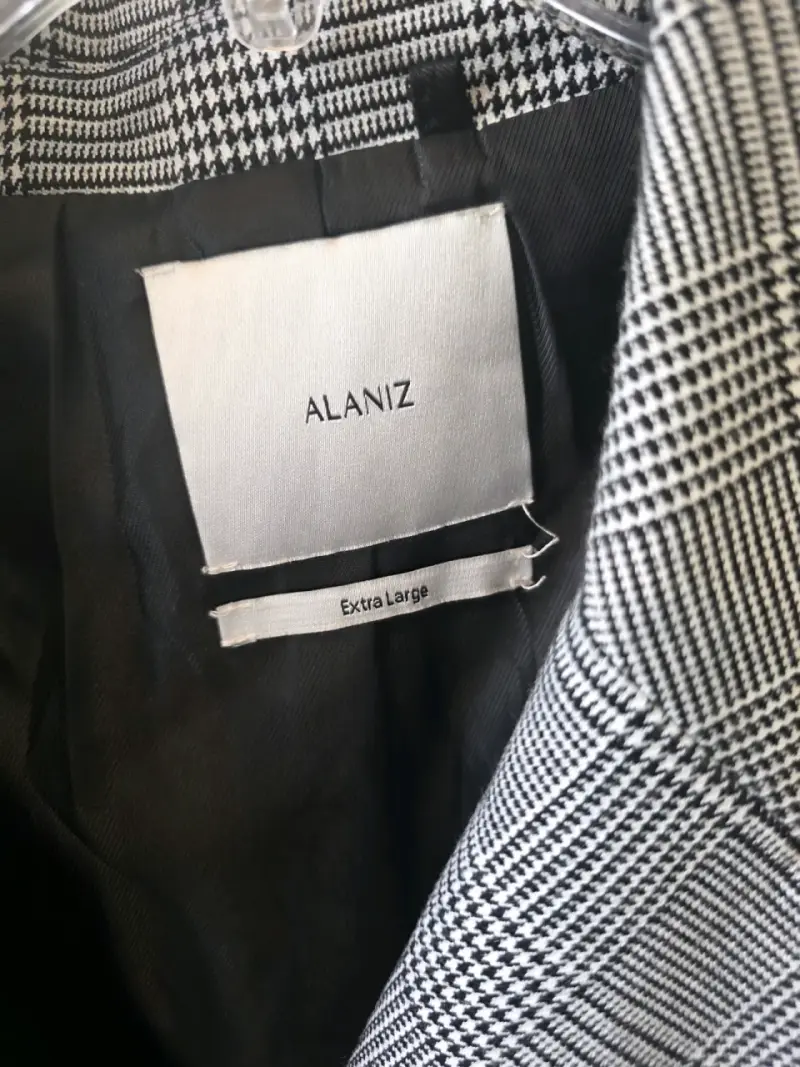 Blazer de cuadros gris Alaniz talla XL - 2
