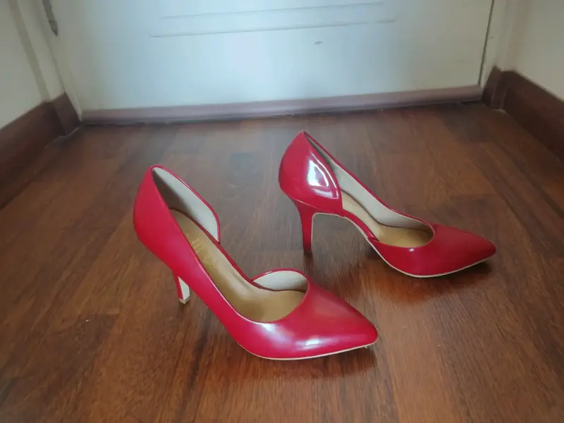 Zapatos de tacón alto rojos de cuero para mujer - 3