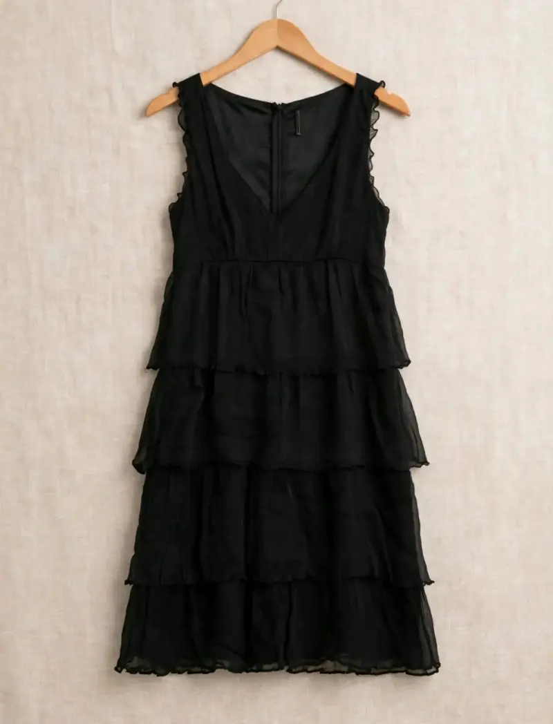 Vestido de fiesta negro Naf Naf talla 36 - 2