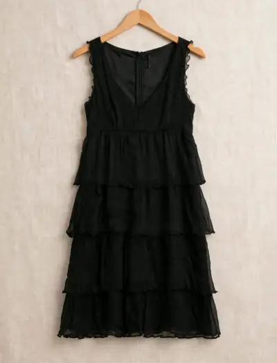 Vestido de fiesta negro Naf Naf talla 36 - miniatura 2