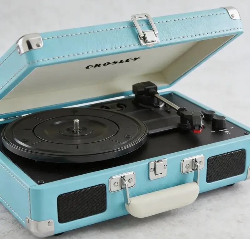 Tocadiscos portátil Crosley azul retro - 1
