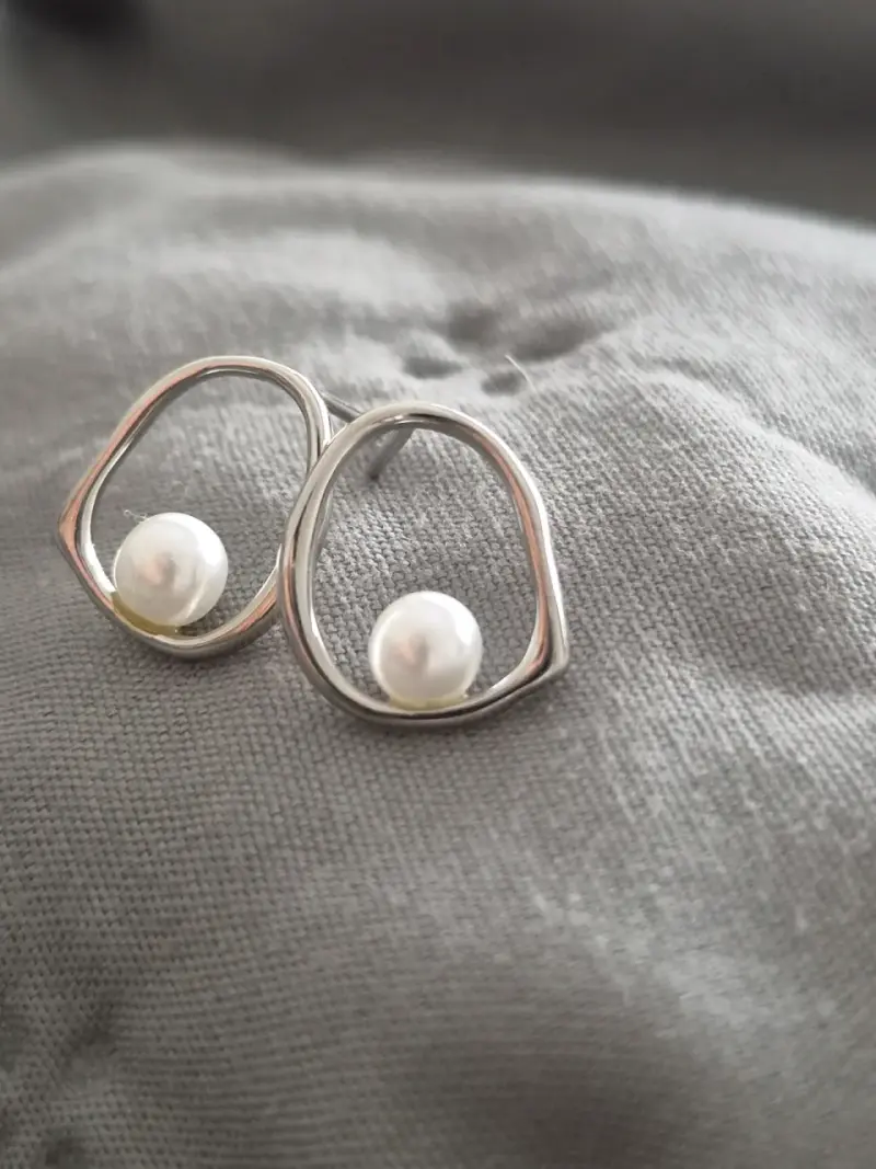 Aros de plata 925 con perlas - 2