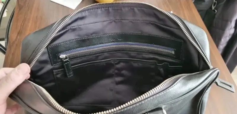 Maletín de cuero negro Calvin Klein elegante - 3
