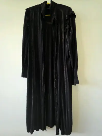 Vestido largo negro detalles brillantes Basemen - miniatura 1