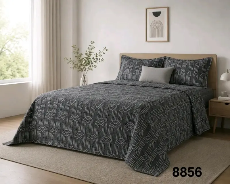 Juego de Cama Estampado Floral Beige - 2