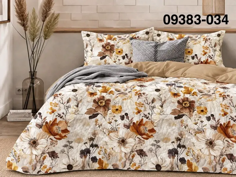 Juego de Cama Estampado Floral Beige - 5
