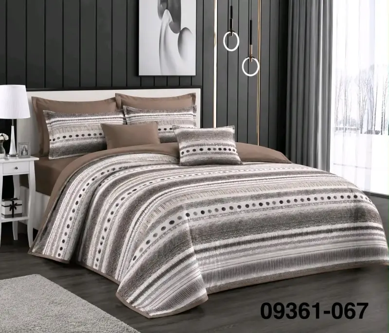 Juego de Cama Estampado Floral Beige - 6