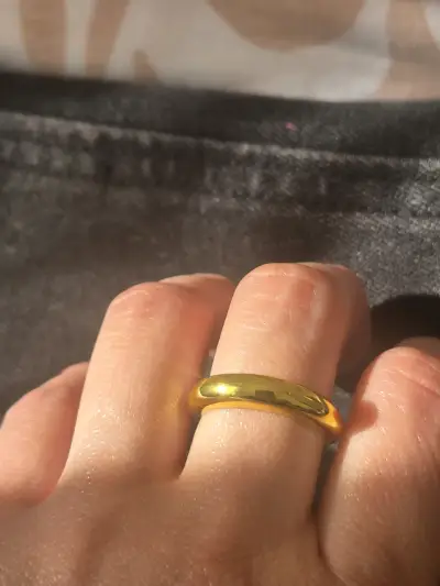 Anillo ajustable dorado elegante (plata 925) - miniatura 1