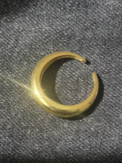 Anillo ajustable dorado elegante (plata 925) - miniatura 2