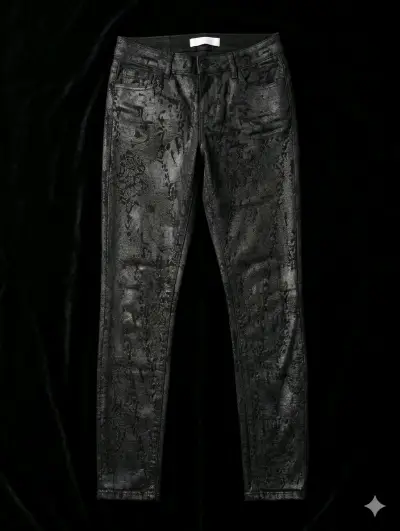 Jeans pitillo estampado animal print de cuero - miniatura 2