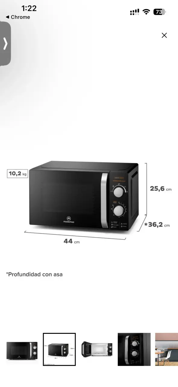 Microondas Mademsa Negro 44cm - 1