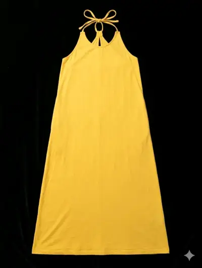 Vestido largo amarillo sin mangas - miniatura 1