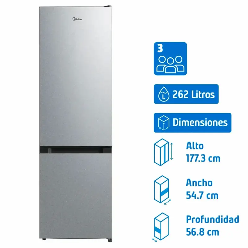 Refrigerador Midea 262L con Cajón Freezer - 1