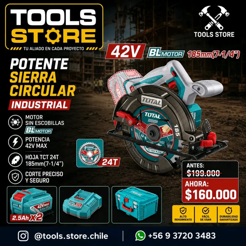 Sierra Circular Industrial Total 42V 185mm