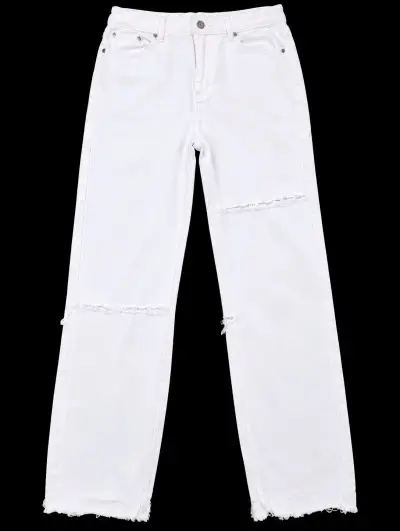 Jeans blancos rasgados para mujer talla 40 - miniatura 1