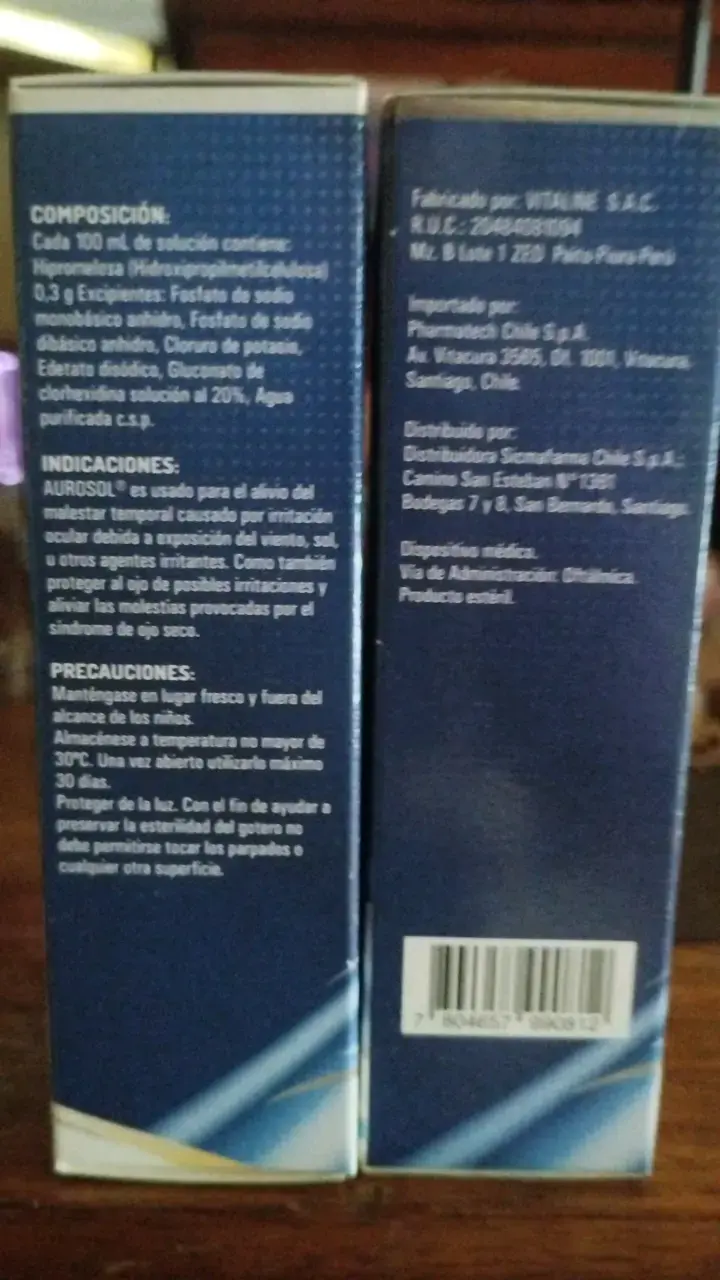 Solución Oftálmica Aurosol 15ml Pharmatech - 2