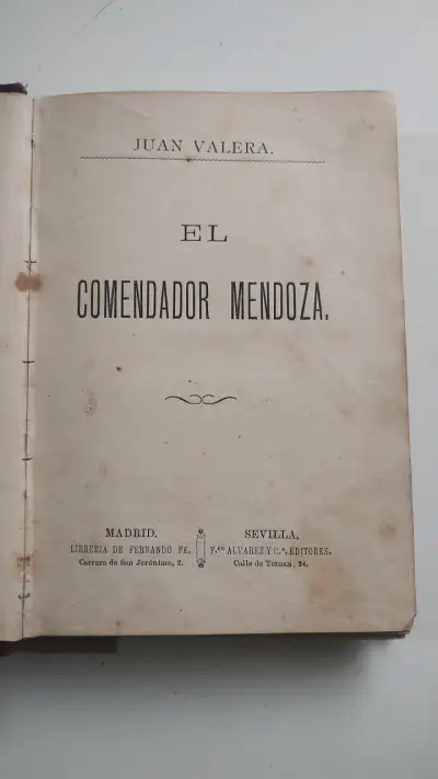 Libro antiguo 'El Comendador Mendoza' de Juan Valera - miniatura 2