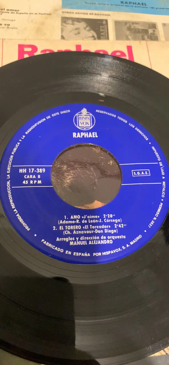 Vinilos de Raphael Eurovision '67 y Canciones Clásicas - 3