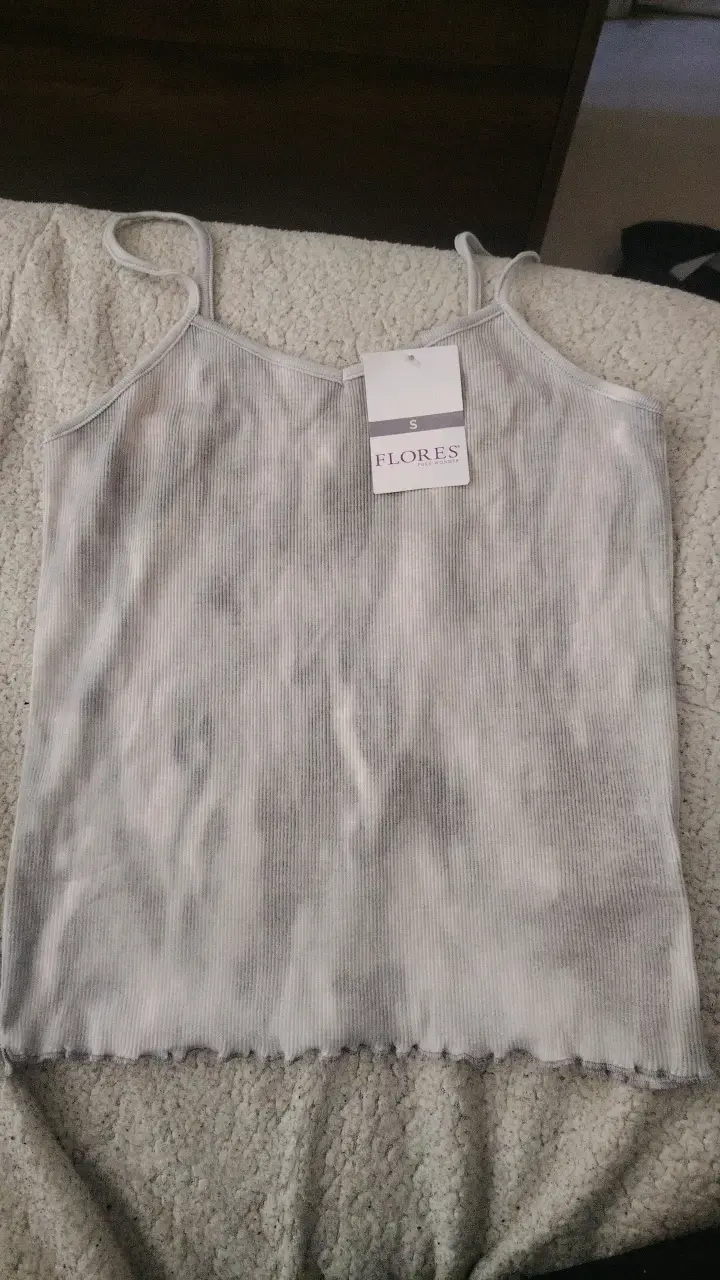 Polera sin mangas gris Flores talla S