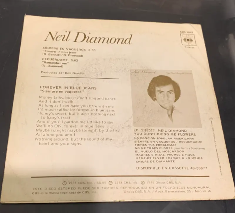 Vinilo Neil Diamond Siempre en Vaqueros - 2