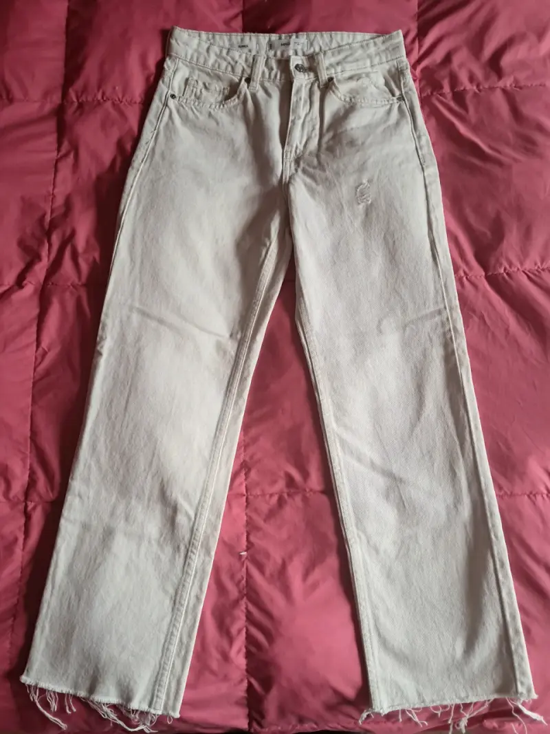 Jeans blancos MNG con estilo deshilachado - 1