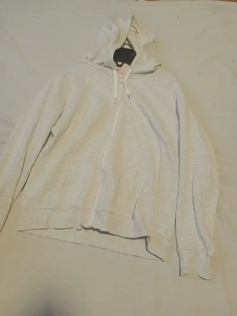 Polerón con capucha gris claro unisex