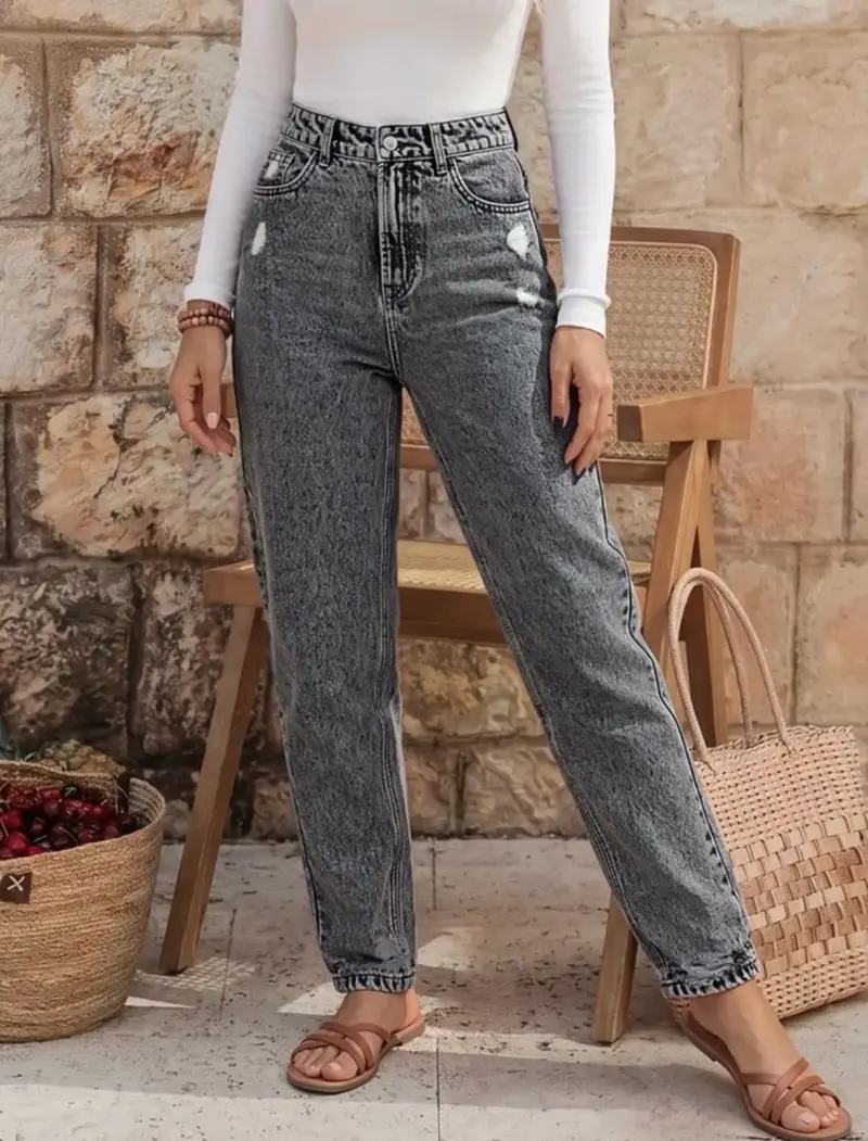 Jeans de mujer estilo vintage tiro alto