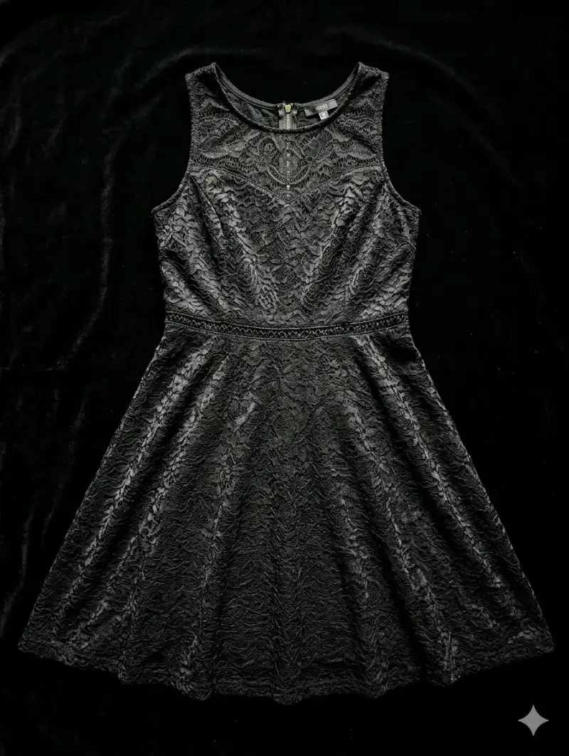 Vestido de encaje negro elegante para mujer