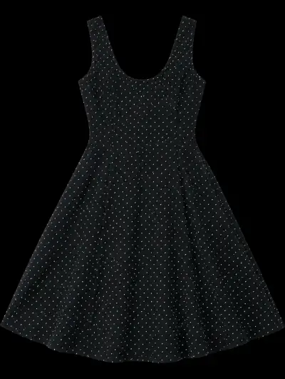 Vestido negro con lunares Sfera Casual - miniatura 1