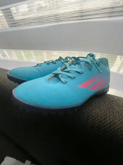 Zapatillas de fútbol Adidas turquesa para césped a - miniatura 1
