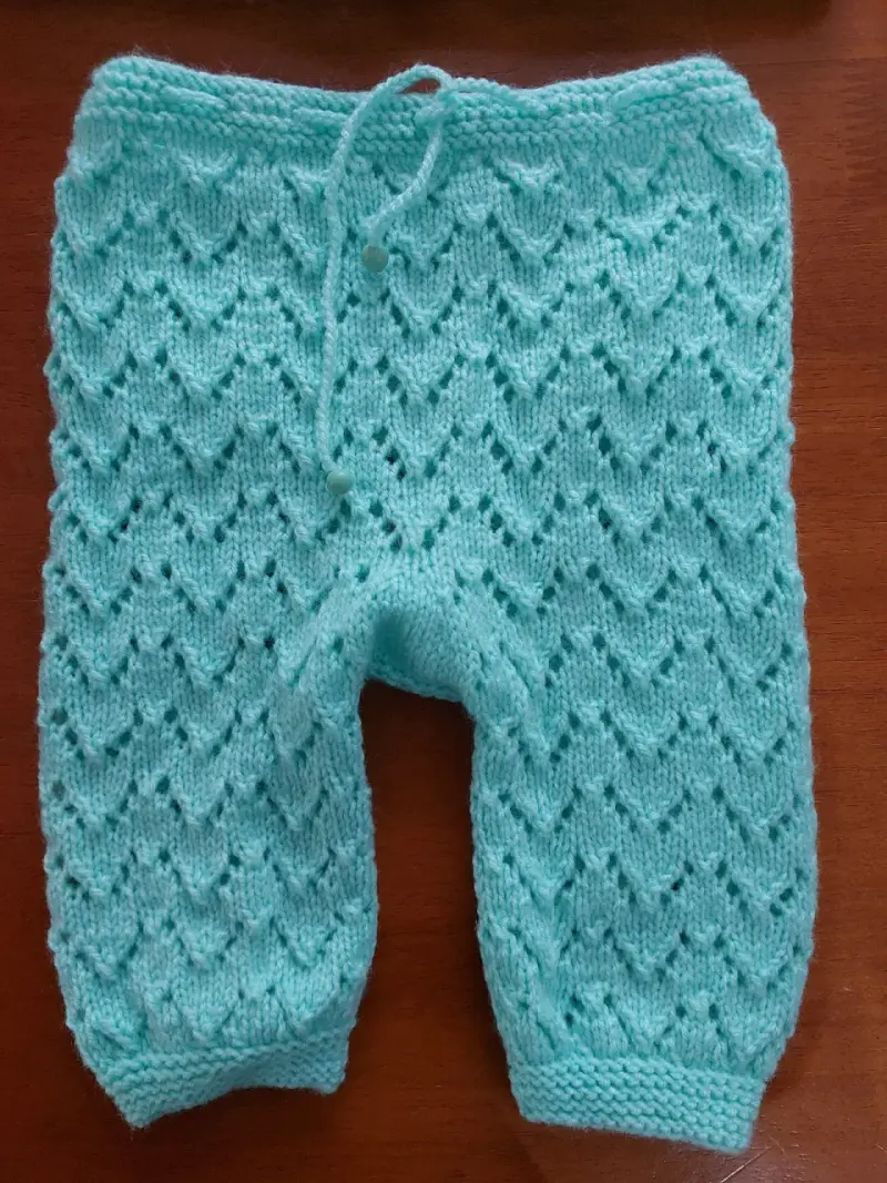 Conjunto de bebé tejido a mano color celeste - 6