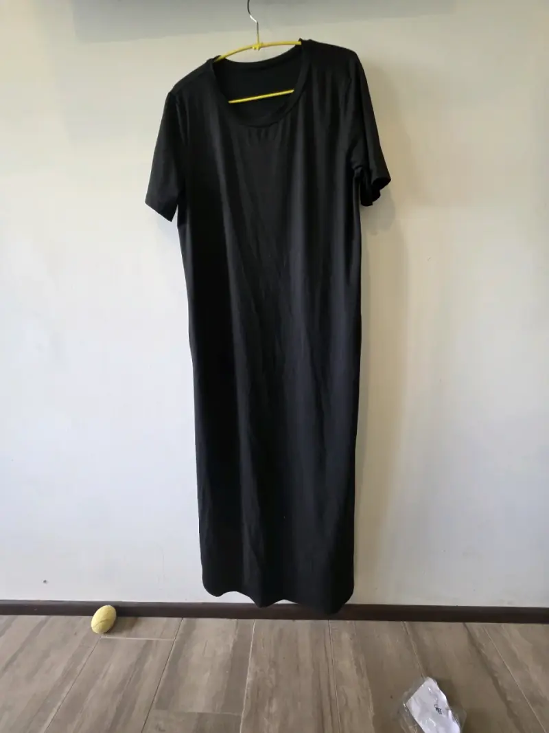 Vestido negro casual de algodón