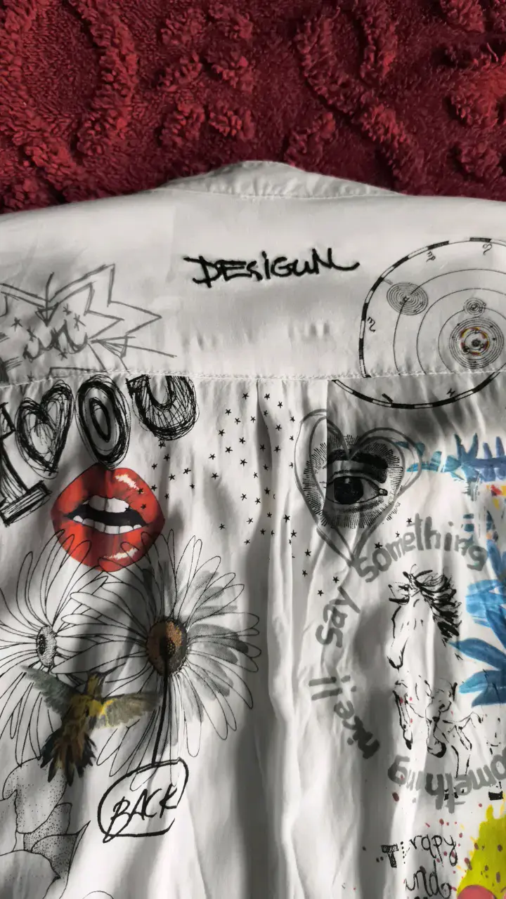 Blusa Desigual estampada blanca de manga larga - 3