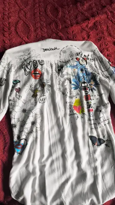 Blusa Desigual estampada blanca de manga larga - miniatura 4