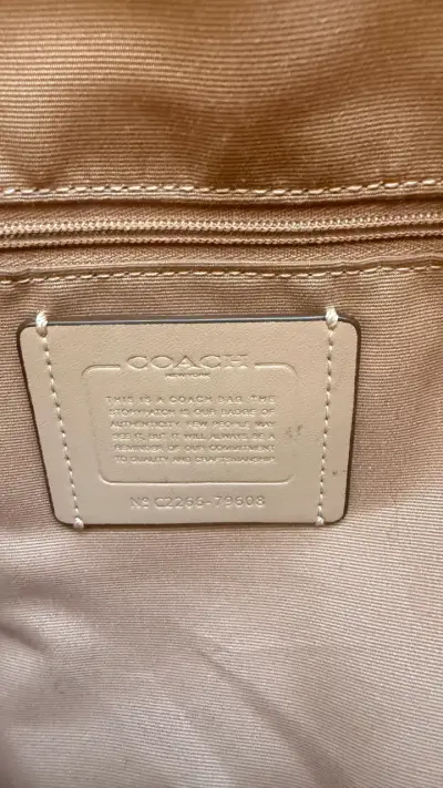 Bolso de cuero celeste  Coach con cierre frontal - miniatura 3