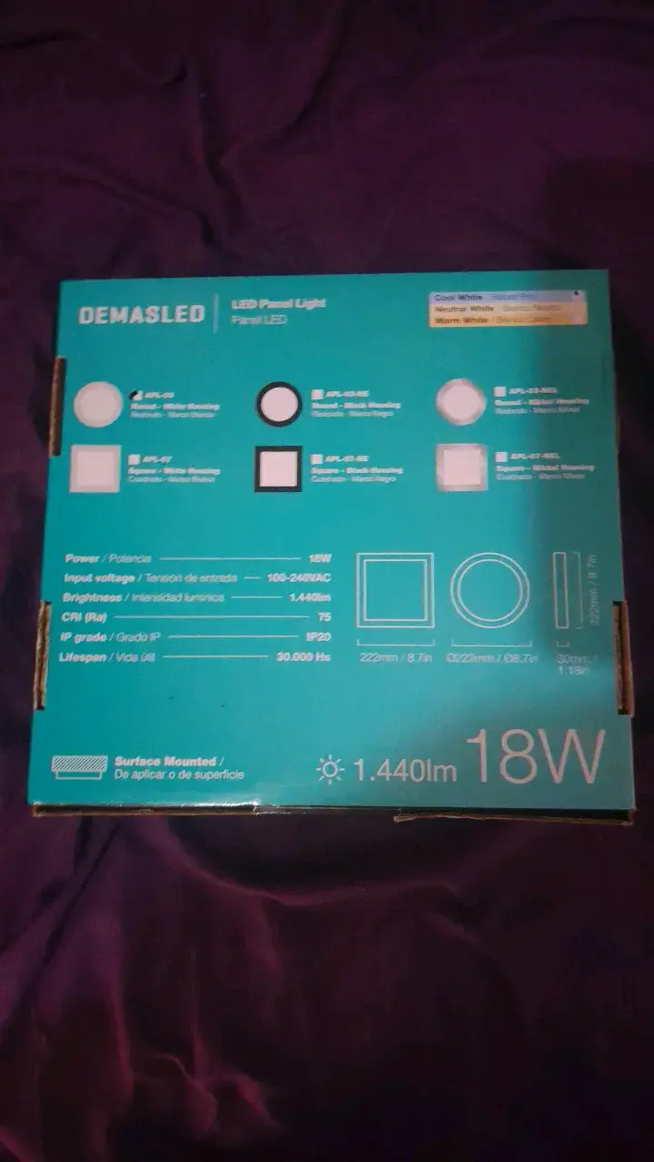 Panel LED Demasled 18W de superficie - 2