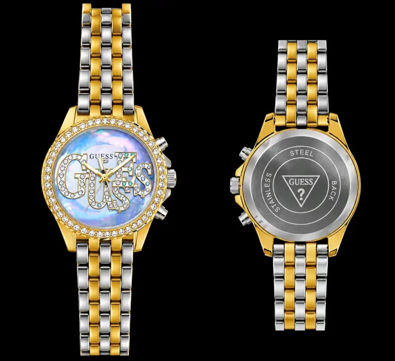 Reloj Guess Mujer Dorado y Plateado con Cristales