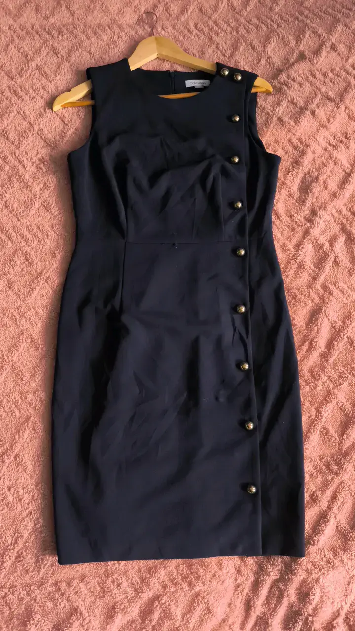 Vestido azul con botones Calvin Klein - 1
