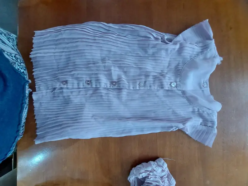 Vestido de niña plisado color lila con flores - 2