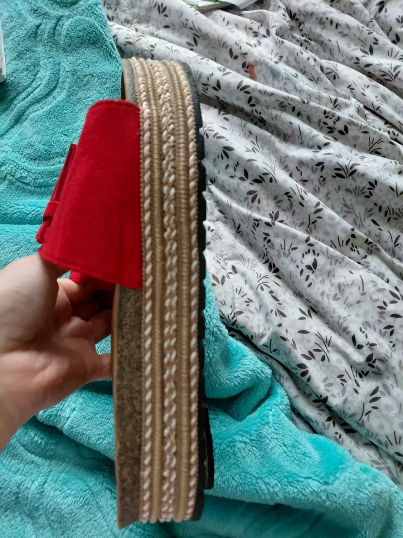 Sandalias rojas con flecos para mujer - 3