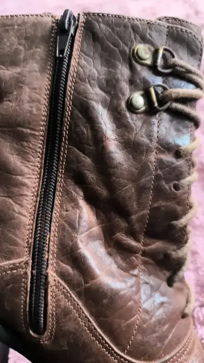 Botines de cuero marrón con tacón alto - miniatura 6