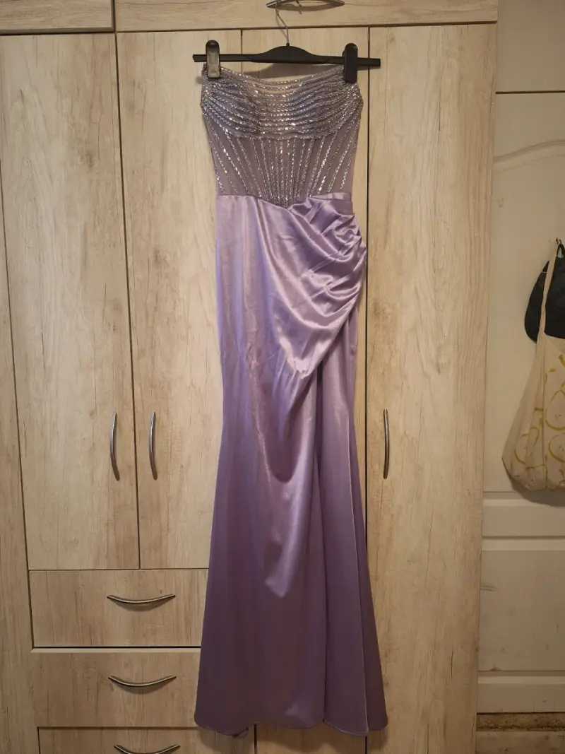 Vestido de Fiesta Largo Lila con Lentejuelas - 3