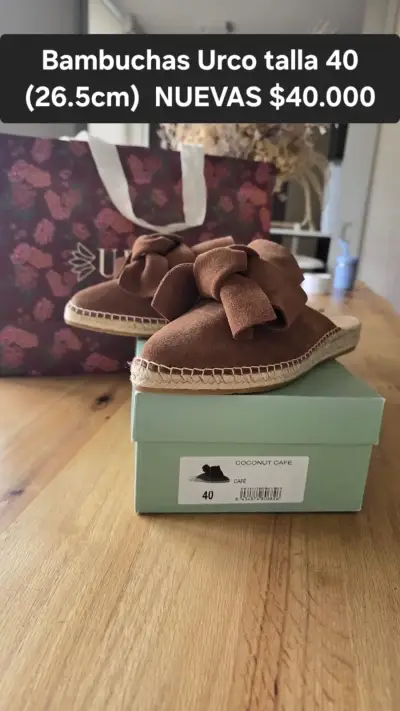 Babuchas Urco Café Talla 40 Nuevas - miniatura 1